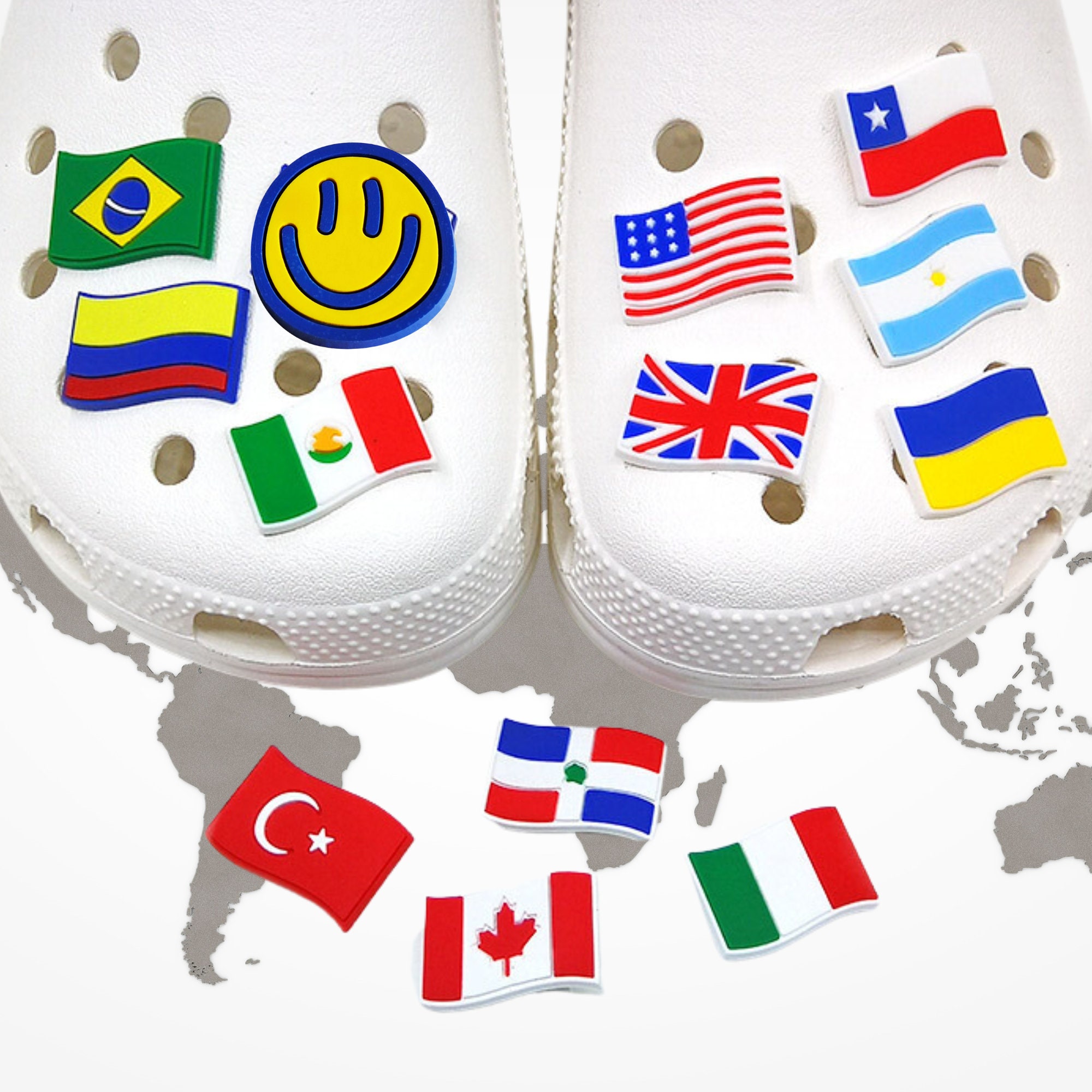 National Flags Croc Charms With Flag Jibbit Country Shoe Charm Etsy UK