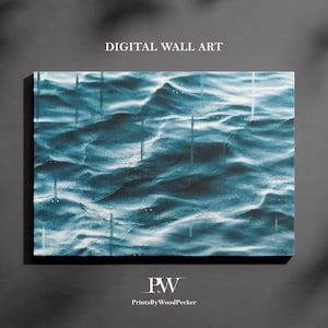 Abstract Ocean Waves Print: Modern Watercolor Wall Art (Digital Download)
