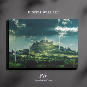 Green Hills Landscape Art Print: French Countryside (Digital Download)