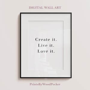 Inspirational Quote Art Print: Minimalist Office Decor (Digital Download