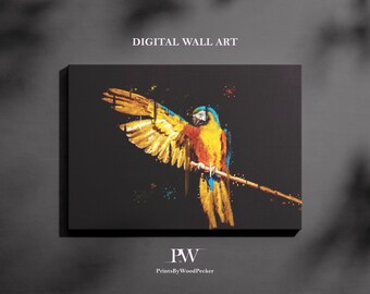 コンゴウインコ　絵画 楽天市場】コンゴーウインゴ 鳥の絵 手描き 絶滅種 ポスター 額入り