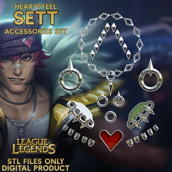Sett Accessories Cosplay Set League of Legends Heartsteel STL