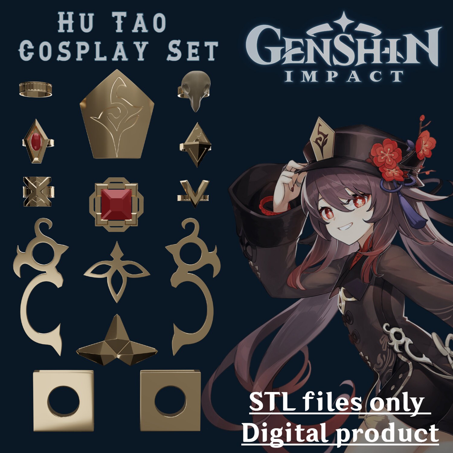 Acessórios de modelo Genshin Impact Cosplay, produtos oficiais, emblemas de  personagens, porto Liyue (Cor: Xiangling) : : Moda