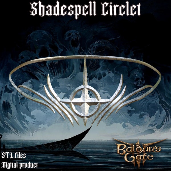 Fantasy Shadespell Circlet Baldurs Gate 3 STL