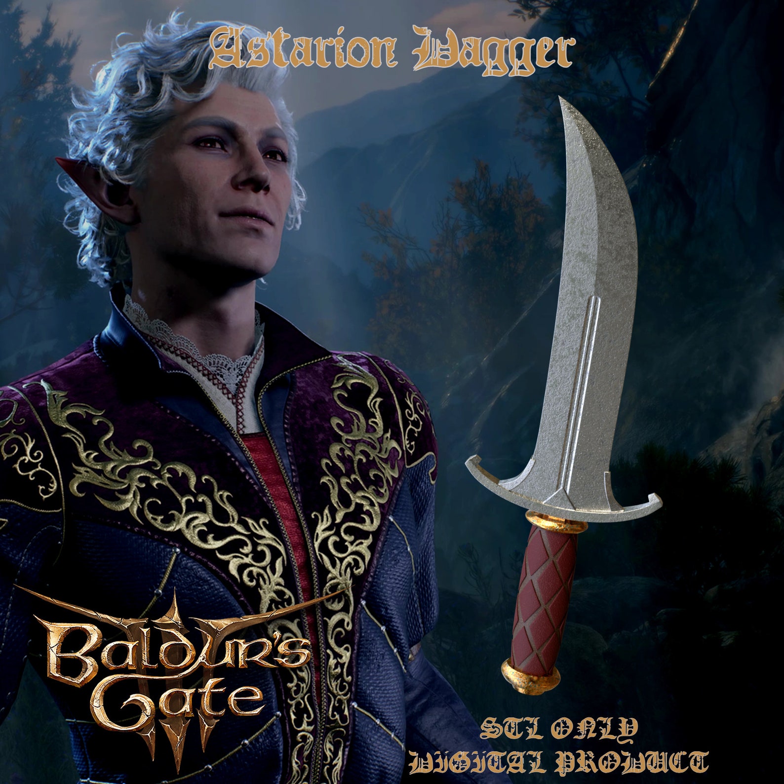 Sussur Dagger Baldur's Gate 3 STL Etsy.de