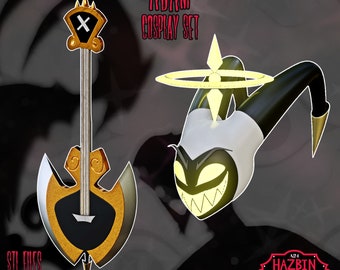 Adam Cosplay Bundle (Headwear and Guitar Axe) Hazbin Hotel STL