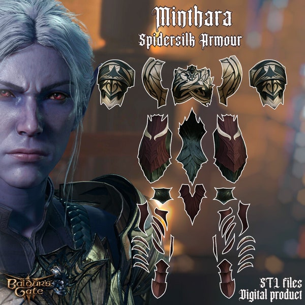 Fantasy Minthara Spidersilk Armor Set Baldurs Gate 3 STL