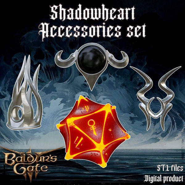 Ensemble d'accessoires de cosplay Shadowheart Baldurs Gate 3 STL