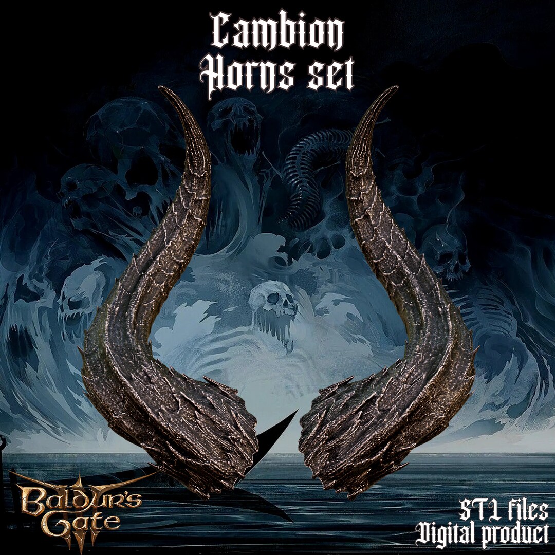 Fantasy Cambion Horns Baldurs Gate 3 STL Etsy