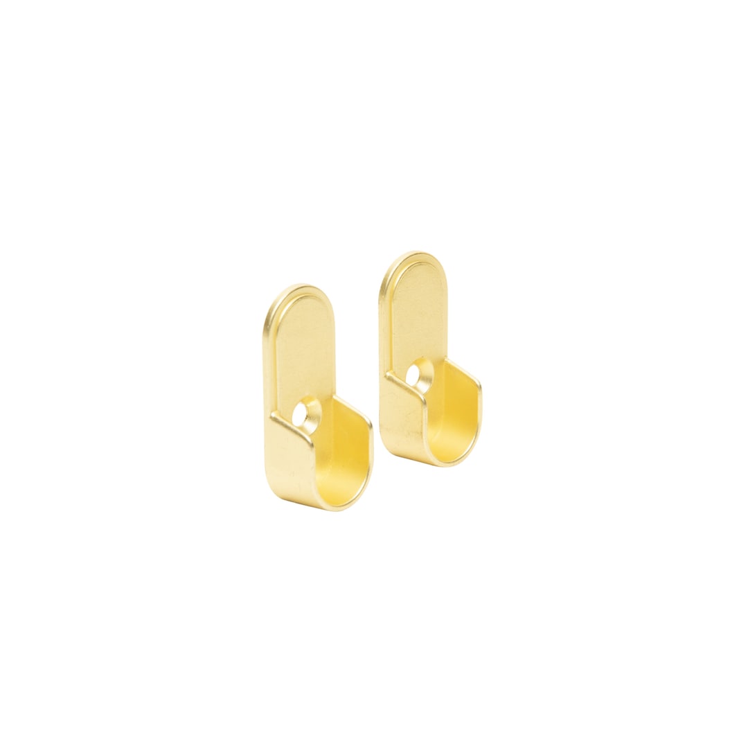 Oval Matte Brass Closet Rod End Supports With Dowels Etsy