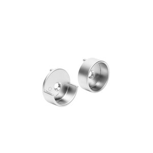 Round Matte Aluminum Closet Rod End Supports With Dowels