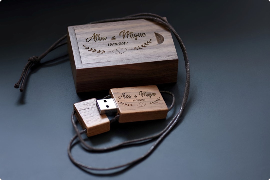 Wood Usb Box Engraved Usb Stick Customized Usb Drive Wooden Etsy