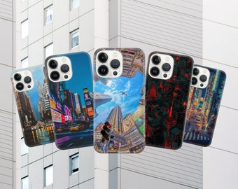 Urban Cityscape Phone Case, Glossy TPU Cover