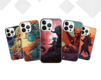 Satanic Art Phone Case, Demon Graphic, Glossy TPU Gel Cover