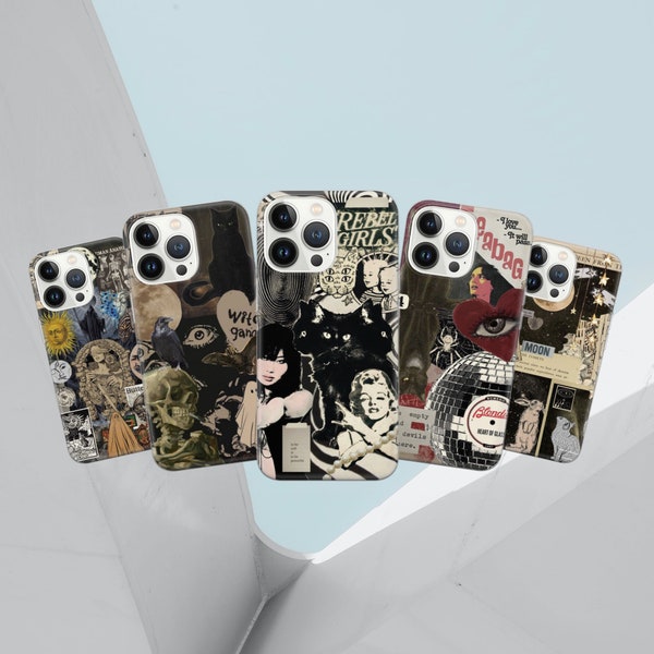 Collage Art Phone Case Eyeball Cover for iPhone 14 13 12 Pro 11 XR 8 7, Samsung S23 S22 A73 A53 A13 A14 S21 Fe S20, Pixel 7 6A