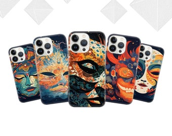 Arcane World Phone Case: Abstract Face Art, Glossy TPU Cover