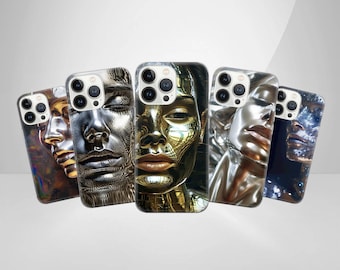 Glossy Modern Art Face iPhone Samsung Pixel Phone Case