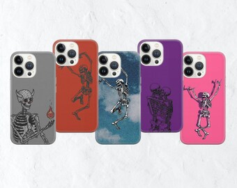 Skeleton Design Phone Case: Matte Print, Glossy Finish