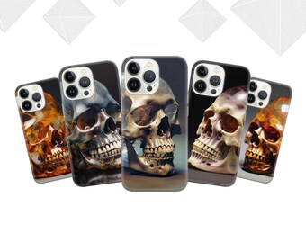 Stained Glass Skull Phone Case, Soft TPU Rubber