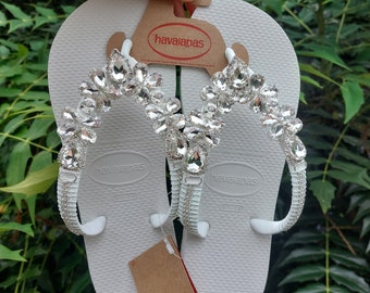 Havaianas with crystal. Handmade with love.