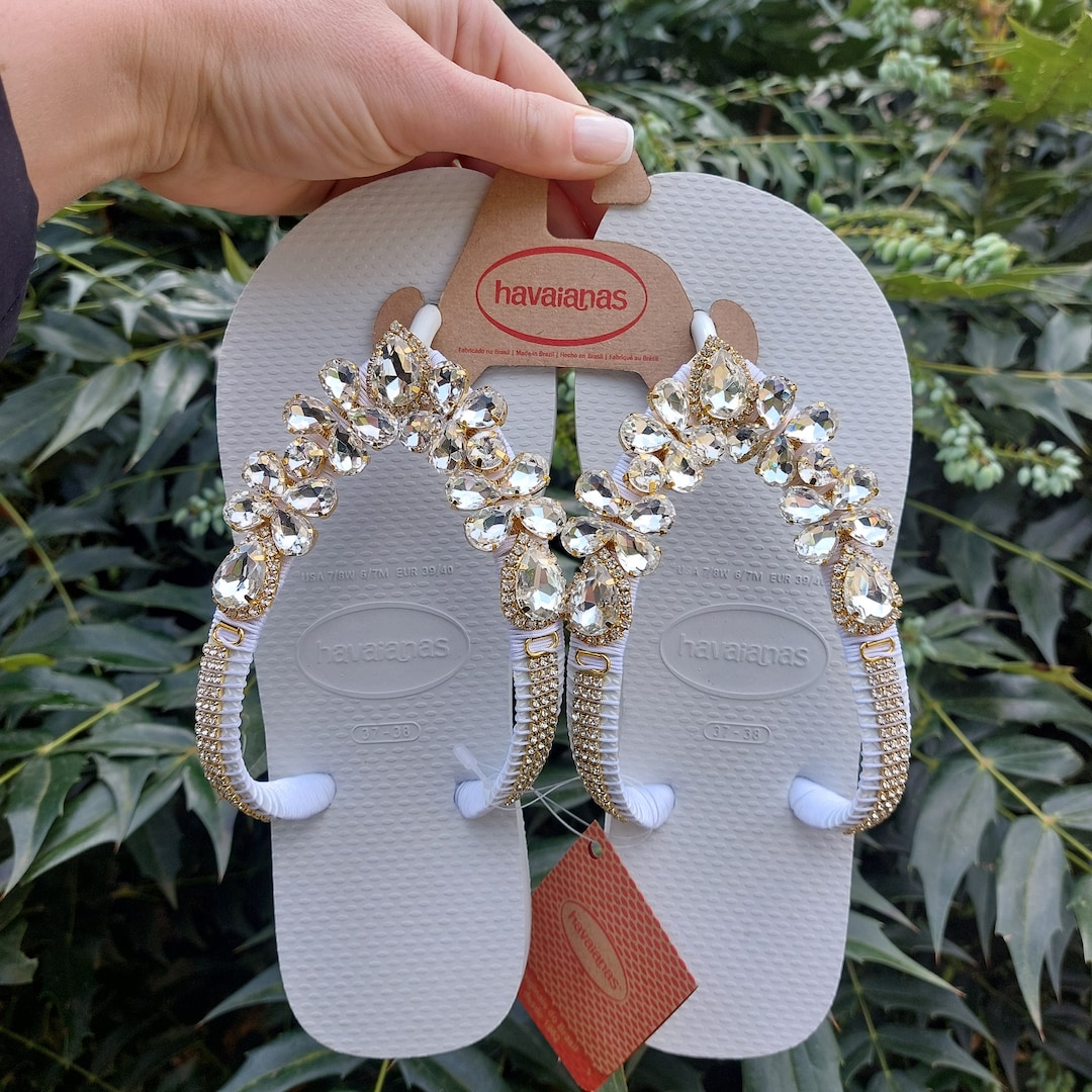 Decorated Flip Flops Havaianas Etsy UK