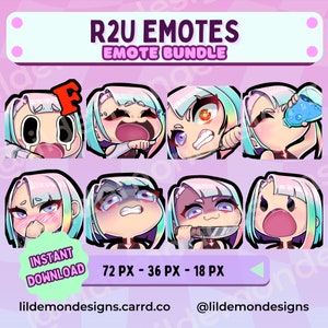 R2U Emote Bundle / Twitch Sub / Emotes / Kawaii / Niedliche Twitch Emotes / Emotes Für Streamer / Streamer