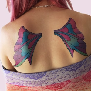 Festival Butterfly Wings Temporary Tattoos, Fun Summer Fancy Dress Costume Accessories Fairycore Kids Party. Christmas stocking gift