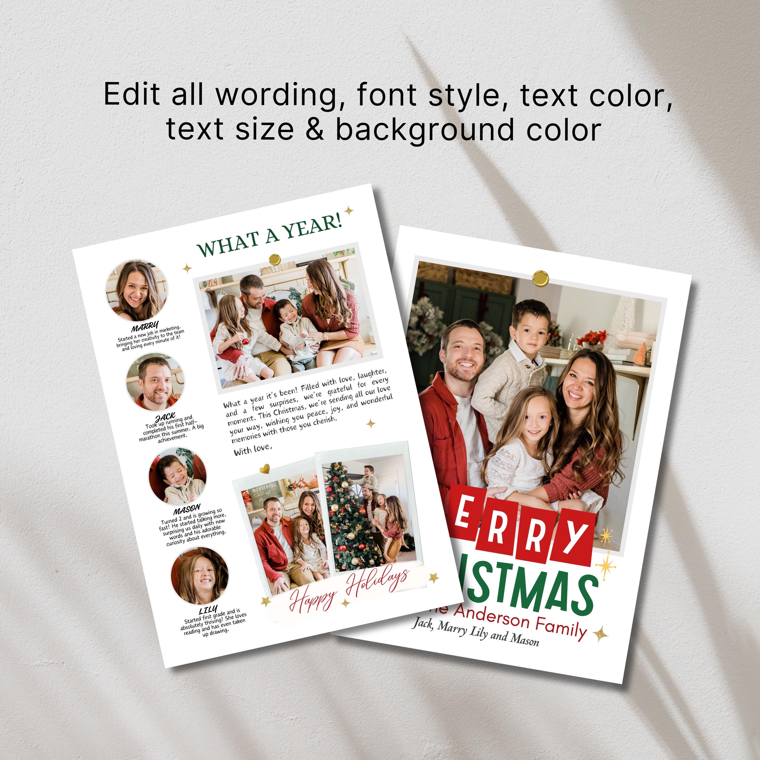 Year in Review Christmas Card Template: Family Photo Collage Card ...
