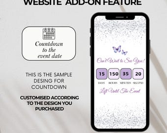RSVP Website Invitation Countdown Timer Add-On Feature, Ideal for Quinceanera & Wedding Celebrations
