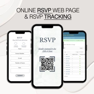 Custom Online RSVP with QR Code & RSVP Tracker, Quick and Simple Event Management Tool, Ideal for Weddings and Special Events