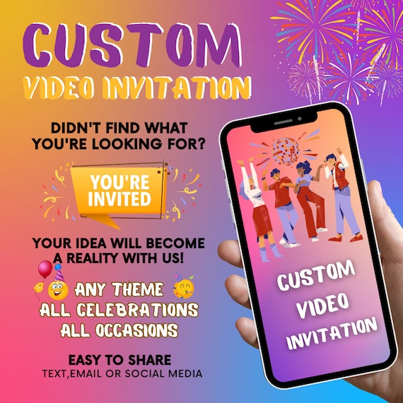 Custom Animated Video Invitation: Personalized Digital Party Invite (Digital)