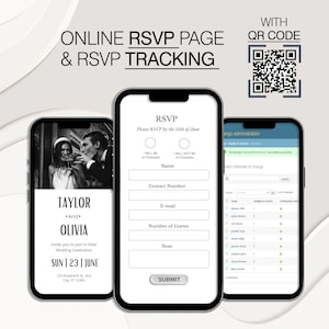 Site RSVP personalizado com código QR e rastreador RSVP on-line, convites personalizados com código QR com foto, ideal para casamentos e eventos especiais