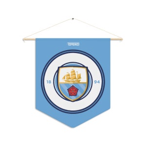 Manchester City FC Stripes Flag – Sky Blue Foldable Fan Flag For Supporters - View #8
