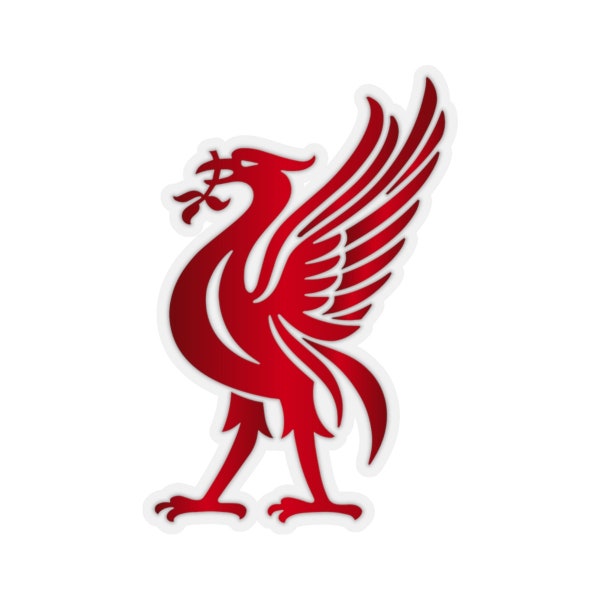 Autocollant Liverpool FC Liver Bird (transparent et blanc)