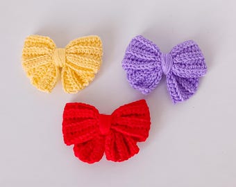 Crochet Bow Hair Clip | Easy Beginner Tutorial | Pdf Pattern