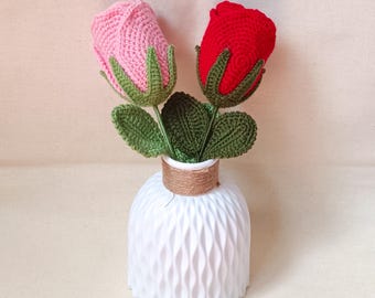 Crochet Rose PDF Pattern | Easy Rose Amigurumi Tutorial | Handmade Flower | DIY | Beginner Friendly