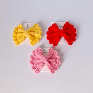 Patrón de pinza para el pelo con lazo de crochet: descarga digital rápida y fácil, ideal para principiantes.