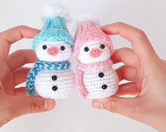 Crochet Snowman Amigurumi Pattern, Winter Doll, Christmas Craft (PDF Download)