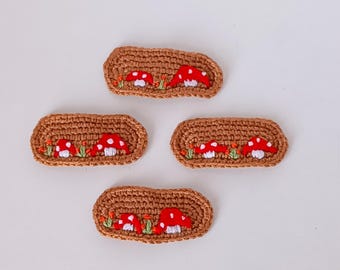 Pdf Pattern: Crochet Mushroom Hair Clip Cottagecore DIY Accessories