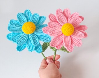 Crochet Daisy Flower Pattern PDF | Floral Applique Tutorial | DIY Yarn Flower | Beginner Friendly