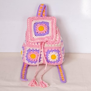 Patron PDF : Mini sac à dos au crochet | Cartable au crochet | Tutoriel de sac au crochet mignon et élégant | Guide numérique étape par étape pour le fait main
