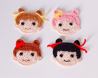 Pdf Pattern: Crochet Girl Face Hair Pin Pattern || Handmade Accessories