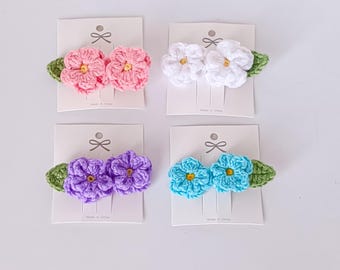 Crochet Camellia Hair Clips PDF Pattern | Easy Flower Hair Accessories Tutorial