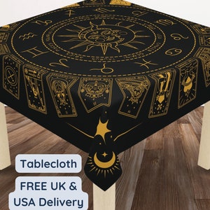 Home tarot altar cloth for tarot readings astology gifts spiritual home decor table cloth square zodiac decor mystical decor star sign gift