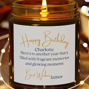 Personalized birthday candle custom birthday present birthday candle gift candle lover gift  special friend gift unique birthday candle gift