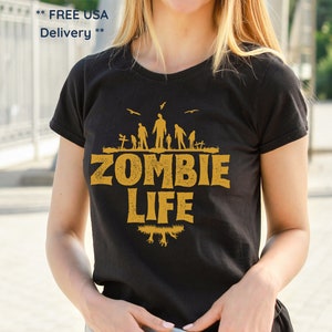 Zombie lover top Halloween unique gifts for Halloween Zombie Halloween shirt life silhouette corpse shirt designs zombie apocalypse shirt