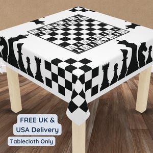 Regalo para amantes del ajedrez, mantel para la decoración de la cueva del hombre, juego de mesa, regalo para jugador de ajedrez, regalo con temática de ajedrez, regalo para una noche de juego de ajedrez, tablero de ajedrez de viaje