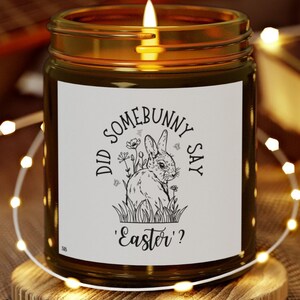Funny Easter gift candle Easter decor cute rabbit candle Easter bunny candle Easter holiday decor easter joy gift easter humor somebunny