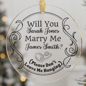 Wedding proposal ornament personalized ornament couple custom marriage ornament engagement will you marry me marriage proposal be my wife
