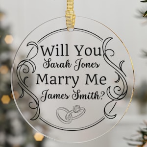 Wedding proposal ornament personalized ornament couple custom marriage ornament engagement will you marry me marriage proposal be my wife